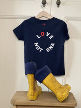 Load image into Gallery viewer, kids-love-not-DNA-T-shirt-hanging-yellow-wellies
