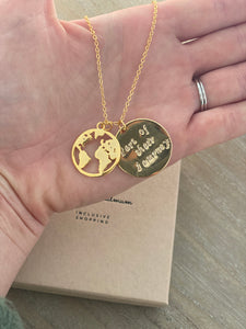 Part of their journey gold pendant necklace