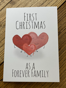 First Christmas as a forever family card - Two parents