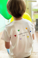 Load image into Gallery viewer, little-boy-slogan-t-shirts-double-mummy-love-rainbow-balloons
