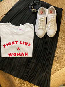 Womens-adoption-t-shirt-fight-like-a-woman-red-print-slogan-style-trainer-skirt