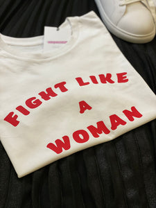 White-fight-like-a-woman-adoption-t-shirt-nfm
