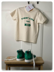 Fight-like-this-kid-childrens-adoption-tshirt-cream-with-green-slogan-one-of-the-items-from-the-adoption-clothing-range-from-notafictionalmum