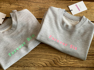 Grey-sweatshirts-with-forever-bro-forever-sis-slogan