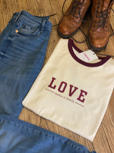 Load image into Gallery viewer, Adoption t-shirt - retro-style love makes a family
