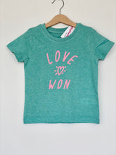 Load image into Gallery viewer, kids-love-wins-t-shirt-love-won-t-shirt-mint-green-pink-kids-t-shirt
