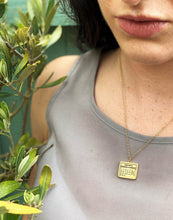Load image into Gallery viewer, Women-wearing-gold-calendar-personalised-date-gold-necklace-notafictionalmum
