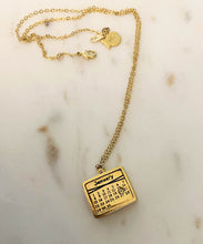 Load image into Gallery viewer, gold-chain-necklace-calendar-pendant-personalised

