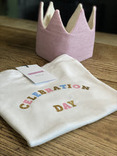 Load image into Gallery viewer, celebration-day-adoption-t-shirt-soft-pink-kids-fabric-crown
