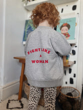 Load image into Gallery viewer, toddler-feminist-jacket-leopard-leggings-bookcase

