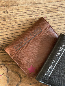 Men's-Forever-daddy-personalised-black-brown-leather-effect-wallet-adoption-gift-parents