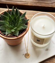 Load image into Gallery viewer, just-mum-gold-pendant-necklace-with-candle-and-plant

