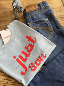 Just-son-retro-t-shirt-matching-mother-and-son-t-shirts-dinosaur-denim-jeans