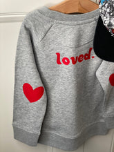 Load image into Gallery viewer, kids-loved-adoption-sweatshirt-love-heart-elbow-patch
