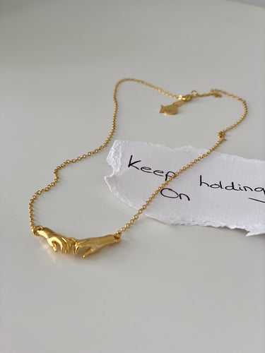 gold-plated-linking-hands-necklace-foster-carer-necklace-adoption-necklace
