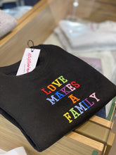Load image into Gallery viewer, llove-makes-a-family-baby-rainbow-embroidered-sweatshirt-baby-pride-jumper
