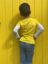 Load image into Gallery viewer, loved-bright-yellow-kids-t-shirt-bright-yellow-door

