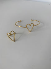 Load image into Gallery viewer, matching-self-love-adoption-jewellery-set-gold-plated-heart-ring
