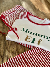 Load image into Gallery viewer, mummy-elf-christmas-festive-striped-pyjamas
