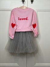 Load image into Gallery viewer, kids-loved-pink-adoption-sweatshirt-kids-valentine-day-jumper
