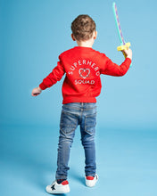 Load image into Gallery viewer, superhero-red-adoption-symbol-kids-sweatshirt
