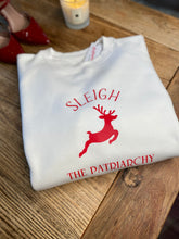 Load image into Gallery viewer, sleigh-the-patriarchy-christmas-jumper-reindeer-christmas-jumper
