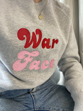 Load image into Gallery viewer, war-face-embroidered-retro-womwns-sweat-denim-washed-jeans-momfit-jeans
