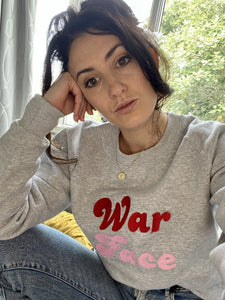 war face retro embroidered sweat